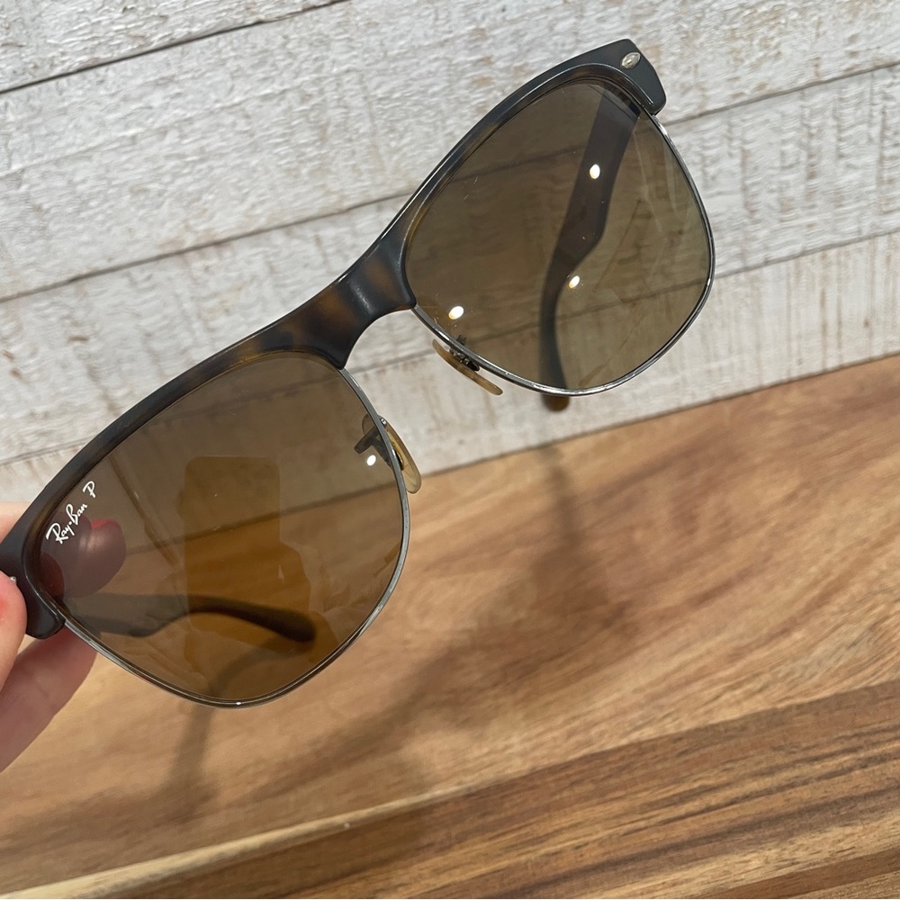 RAY BAN Clubmaster RB4175 Matte Havana Oversized Square Oval Sunglass 57-16-145 - Picture 6 of 16